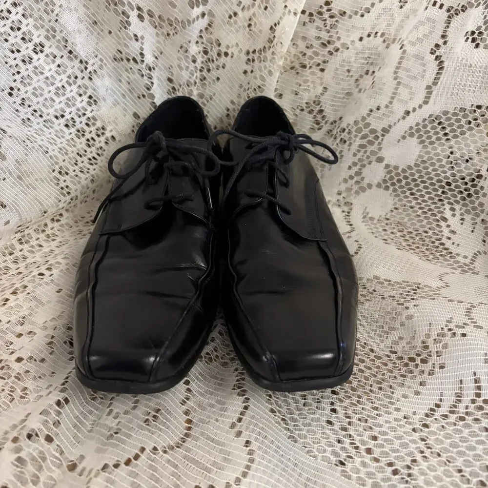 Kenneth Cole New York Men's US 9 M Black Leather Oxfords Shoes